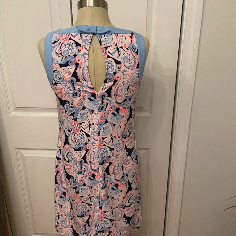 Lilly Pulitzer ANGIE STRETCH SHIFT DRESS IN HIGH TIDE NAVY ITS FOR SHORE - Picture 3 of 6